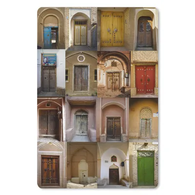 Produktbild von MuchoWow® Mauspad Mousepad Türen - Farbenfroh - Architektur - Collage - Vintage 18x27 cm - Mousepads - Maus Mat - Pad - Mausunterlage