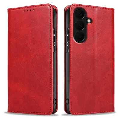 Produktbild von Handyhülle für Xiaomi Redmi A7 Pro Kunstleder Flip Cover Hülle Handytasche Case Kartenfach Farbe: Rot