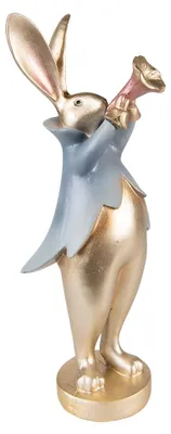 Immagine prodotto di Clayre & Eef Figurina Coniglio 9x8x26 cm Poliresina color oro
