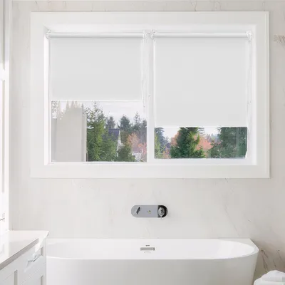 Produktbild von Verdunklungsrollo 130x150cm Weiß Thermorollo Fensterrollo Klemmfix ohne Bohren Seitenzugrollo Sonnenschutz Wärmeschutz Blickdicht Rollo