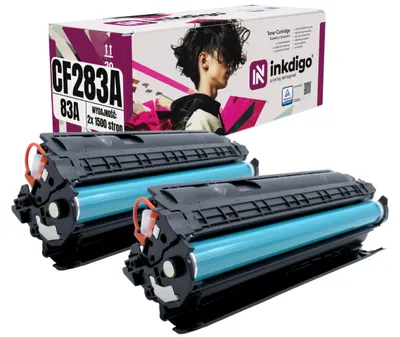 Produktbild von Inkdigo 2er-Pack Toner CF283A für HP LaserJet Pro MFP M125nw, M125red, M125a, M126nw – Schwarz,