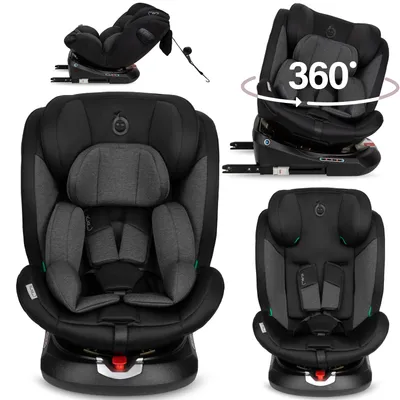 Produktbild von MoMi EMI – i-Size Kindersitz 40–150 cm (0–36 kg), 360° drehbar, ab Geburt rückwärts & vorwärts nutzbar, mit ISOFIX & Top Tether – Schwarz