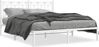 Obrázek produktu pro vidaXL Postel s čelem kovová bílá 150x200 cm
