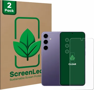 Produktbild von 2x ScreenLeaf Schutzfolie für Samsung Galaxy S24 (Display+Kamera) nachhaltiger Displayschutz Display Schutz Folie Klar Transparent