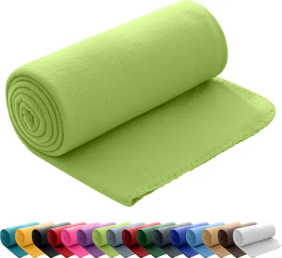Produktbild von wometo Polar Fleecedecke 130x160 OEKO-TEX ca. 400g Gewicht, mit Antipilling & Kettelrand - Farbe grün