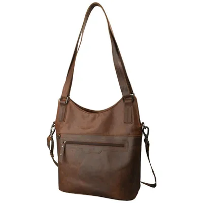 Produktbild von Henkeltasche Büffel Leder Vintage mit abnehmbarem Umhängeriemen