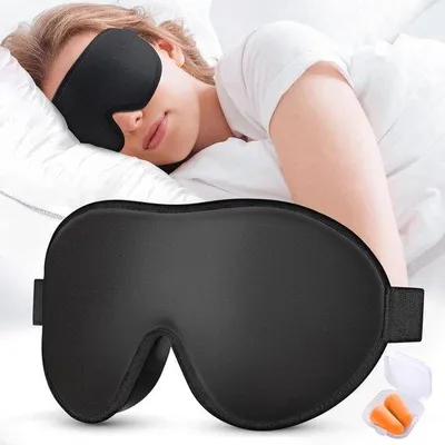 Produktbild von Famanu 3D Schlafmaske mit Ohrhörern - Lichtblockierend und atmungsaktives Memory-Schaum