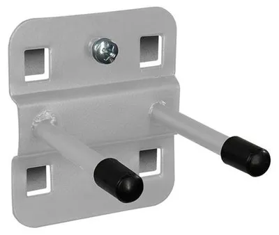 Produktbild von ADB Lochwand-Halter, 50 mm, doppelt mit geradem Hakenende