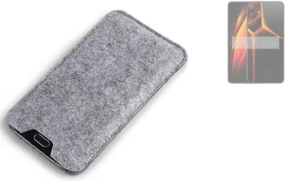 Produktbild von K-S-Trade Filz Handyhülle kompatibel mit Tecno Pova 4 Schutzhülle Filztasche Filz Tasche Case Sleeve Handy Hülle Filzhülle grau