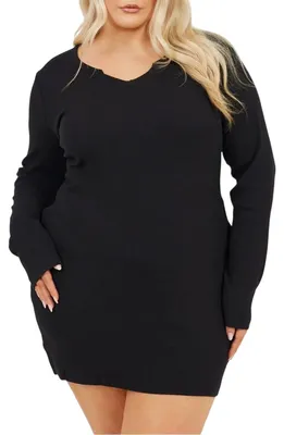 Produktbild von Brave Soul - Minikleid für Damen, V-Ausschnitt, Langärmlig GT21560 (44 DE) (Schwarz)