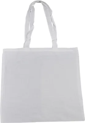 Produktbild von Baumwolltaschen Tragetasche Henkel Baumwollbeutel Tasche Stoffbeutel, Farbe: weiß, Henkel: ca. 34 cm