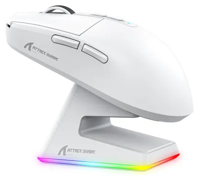 Zdjęcie produktu dla Attack Shark X6 mysz do gier, bezprzewodowa, 26000 DPI, PixArt PAW3395, biały