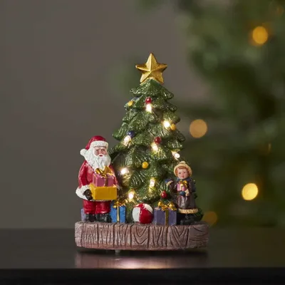 Zdjęcie produktu dla Scenka świąteczna Św. Mikołaj i choinka Led KIDSVILLE