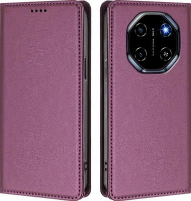 Image de Etui cuir pour Blackview Shark 6 / Oscal Tiger 8, étui magnétique en cuirPolyuréthaneavec support Violet