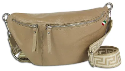 Image de Florence sac cuir sac banane taupe beige OTF821N