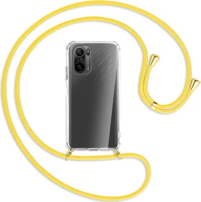 Produktbild von Handykette Backcover-Schutzhülle mit Band (Metall goldfarben) für Xiaomi Mi11i / Poco F3 (Pro), Redmi K40 - gelb