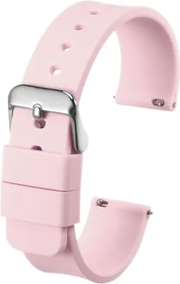 Immagine prodotto di Cinturino di ricambio, rosa, 24 mm, chiusura a scatto, gomma morbida