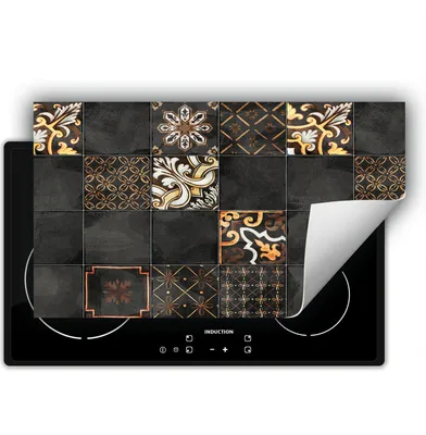 Produktbild von DarHaus Herdabdeckplatte 90x52 cm Anti Rutsch Matte Aufrollbar, grau - Mosaik