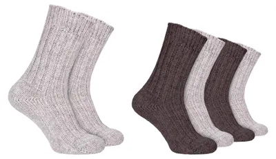 Produktbild von Black Snake 4 Paar dicke Wollsocken Damen Herren mit Alpaka warm - 35/38 - Braun