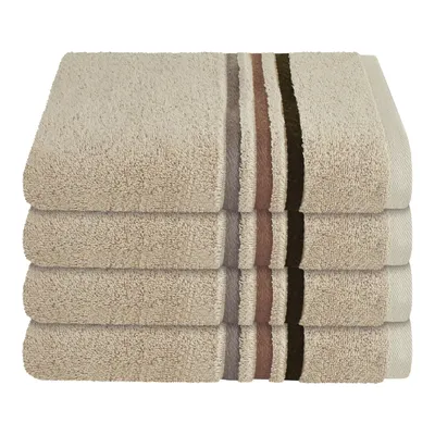 Produktbild von Schiesser Frottier Handtuch Skyline Color im 4er Set | 100% Baumwolle aus nachhaltiger Produktion | saugstark, weich, farbecht | 50x100cm | Sand