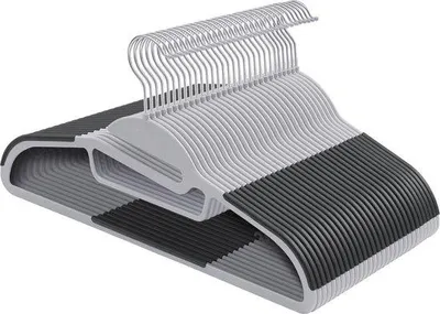 Productafbeelding van Famanu kledinghangers, U-vormige opening, antislip - 30 stuks - grijs