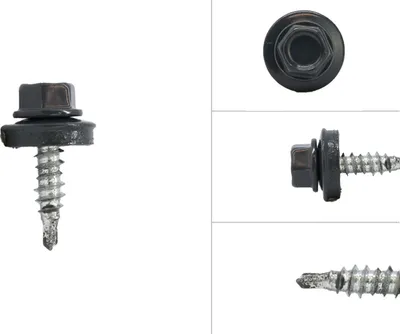 Produktbild von Bohrschrauben mit Dichtungsring Anthrazit Verzinkt 4,8 x 20 mm - 100 Stück