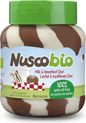 KREM DUO ORZECHOWO - KAKAOWO - MLECZNY BIO 400 g - NUSCOBIO