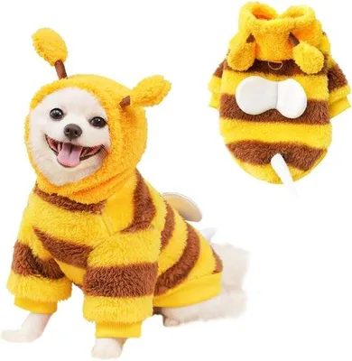 Produktbild von Hundefleecejacke - Herbst- und Winterkleidung - Hundekostüm - Kostüm für kaltes Wetter - Gelb - Mittelgröße