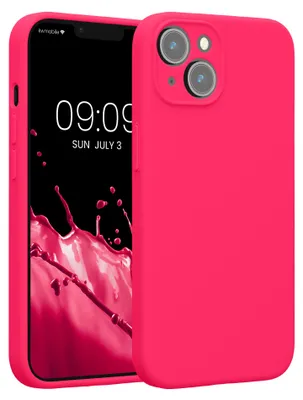 Produktbild von kwmobile Hülle kompatibel mit Apple iPhone 14 - Hülle Silikon gummiert - Handyhülle - Handy Case in Neon Pink