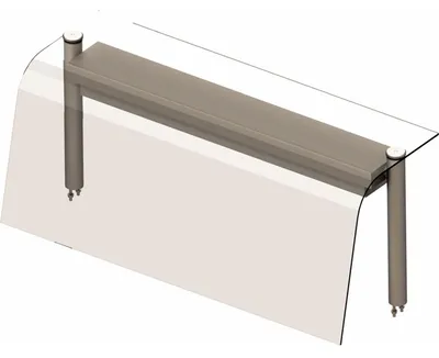Produktbild von Glas-Aufsatzbord m. Hustenschutz und Wärmelampe 990x455x450mm für Speisenausgabesysteme