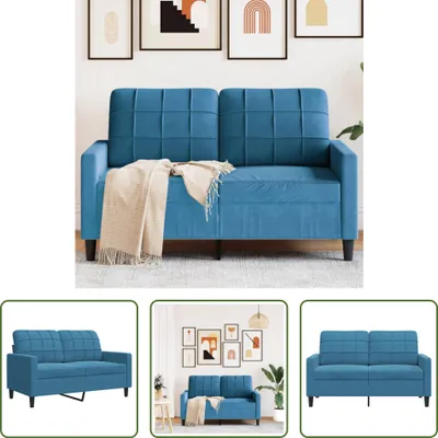 Produktbild von The Living Store 2-Sitzer-Sofa Blau 120 cm Samt