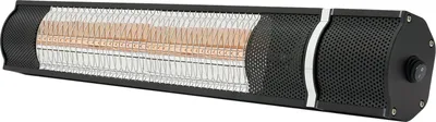 Produktbild von Wandmontierter Infrarot-Heizstrahler - Terrassenheizer für Außenbereich - Leistung 800/1500/2000 W - Fernbedienung 3–4 m - Timer 30–60 Min - Netzkabel 3 m - Edelstahl - Schwarz