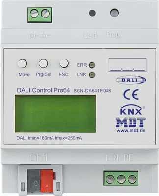 Obrázek produktu pro MDT KNX, DALIControl IP Gateway, PRO64, DALI-2, REG, 1 ks.