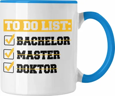 Produktbild von Trendation - Doktortitel Bestanden Tasse Geschenk To Do List (Blau)