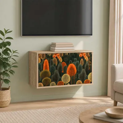 Image de Meuble TV mural exclusif - ZAANDAM, 69 x 33 x 40 cm, en chêne Sonoma