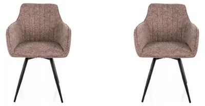 Image de Lot de 2 chaises pivotantes en tissu - Gamme Ballo - Taupe