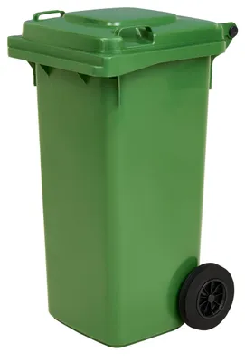 Produktbild von Müllcontainer 120 Liter - Abfallbehälter mit Deckel - Geräuschlose Räder