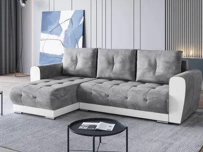 Produktbild von BroMARKT Ecksofa DOMI Schlaffunktion Bettkasten L-Form 250x151x72cm Grautöne