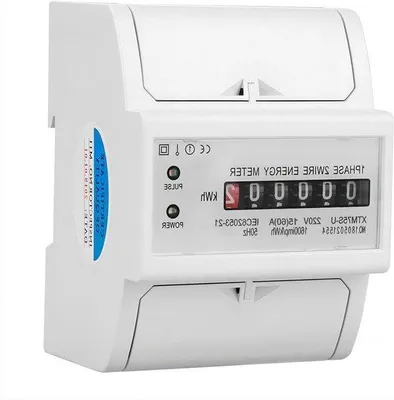 Obrázok produktu pre Elektrický dvojitý elektromer 220 V, 4-pólový, pre montáž na lištu DIN