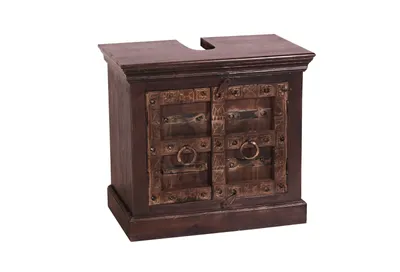 Zdjęcie produktu dla SIT Möbel toaletka łazienkowa | 2 drzwi | drewno z odzysku | brązowy | szer. 66 x gł. 41 x wys. 60 cm | 05104-30 | seria ALMIRAH