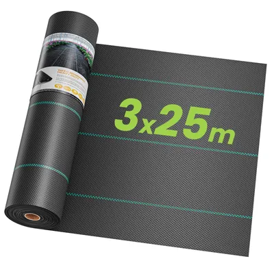 Produktbild von Unkrautvlies 90g/m² Unkrautvlies Gartenvlies Unkrautfolie, reißfest, 3*25M