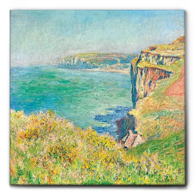 Immagine prodotto di Giallobus - Scogliera sul mare - Claude Monet - 70L x 70l cm - Quadro - Tela Canvas Telaio Standard