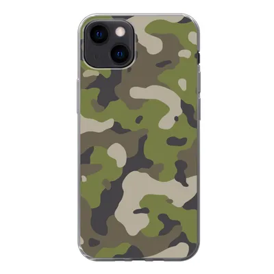 Produktbild von MuchoWow® Handyhülle Schutzhülle Hülle für iPhone 13 Camouflage-Muster mit militärischen Farben Silikon Softcase Handy Hülle - Karteninhaber