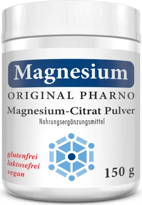 Produktbild von Original Pharno Magnesium-Citrat Pulver - 150g - Pures Magnesiumcitrat ohne Zusätze