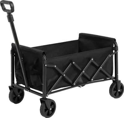 Produktbild von STILVORA Leichter Bollerwagen,zusammenklappbarer Strandwagen Gartenwagen mit großer Kapazität,Handwagen für Camping,Einkaufen&Garten,Schwarz