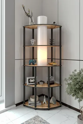 Produktbild von Opviq, Industrielle Stehlampe aus Craft-Papier & MDF, E27 Fassung, 150 cm hoch, Ø 17 cm, IP23, Eiche-Finish | Perfekt für modernes Wohnen & Arbeitsräume.