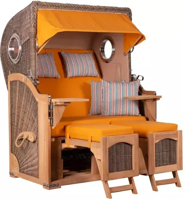 Produktbild von Strandkorb Rantum Teak PE grey Dessin 586