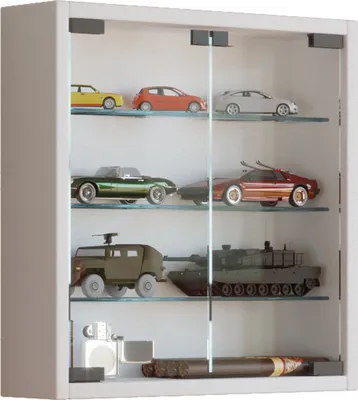 Produktbild von Vitrinenschrank Glas Wandschrank Vitrine Sammlervitrine Hängeschrank weiß