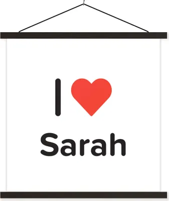 Produktbild von MuchoWow® Textilposter Ich liebe - Sarah - Mädchen 40x40 cm mit schwarzem Rahmen - Fotos