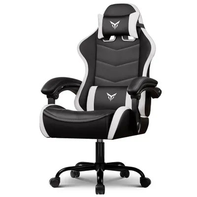 Obrázek produktu pro GTPLAYER Herní židle Kancelářská židle Ergonomická herní židle s nastavitelnou opěrkou hlavy a bederní opěrkou, herní křeslo, bílá